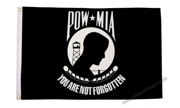 POW MIA White Logo Flag